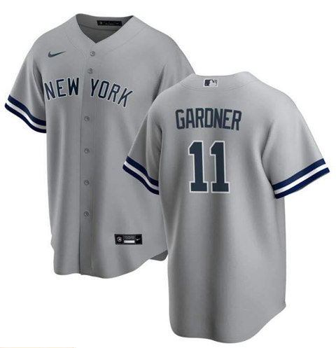 Men's New York Yankees #11 Brett Gardner Grey Stitched Jersey Men's New York Yankees #11 Brett Gardner Grey Stitched Jersey